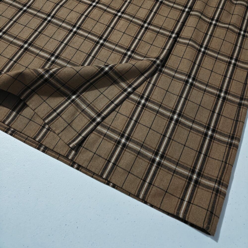 Vintage New Brown Plaid Wrap Skirt Plus 24 Liz Claiborne Academia Heritage NWT - Picture 5 of 12